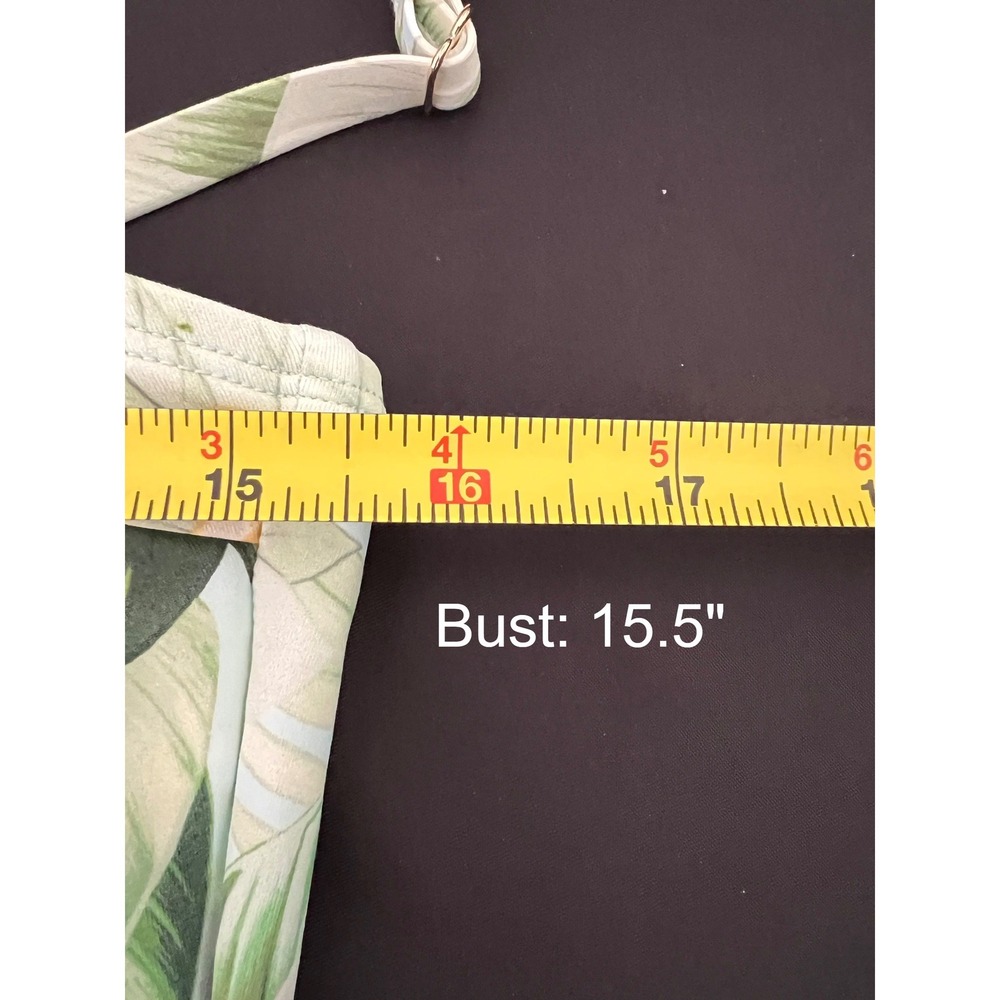 Tommy Bahama Tankini Top Large Green Tropical Floral Underwire Twist Front - Picture 9 of 10